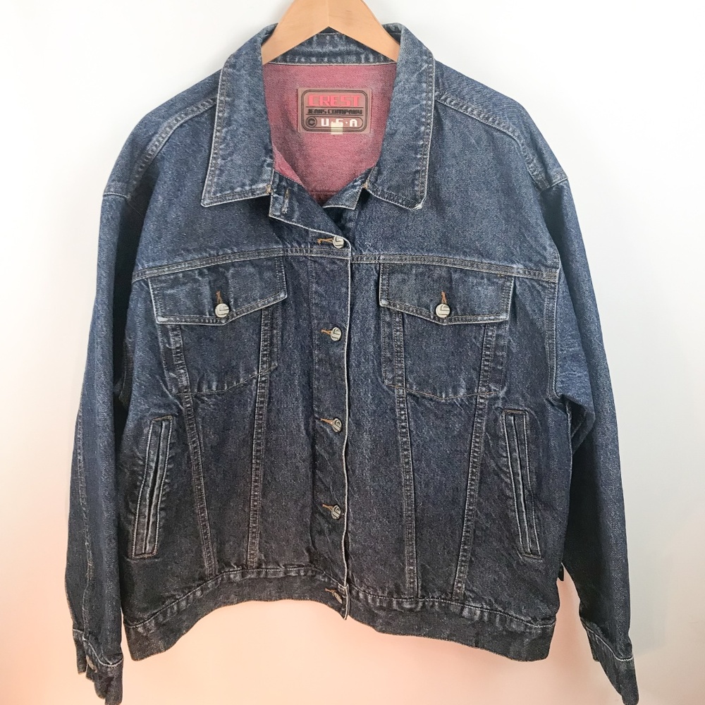 Crest Jeans Mens Denim Jeans Jacket Sz 2XL Blue